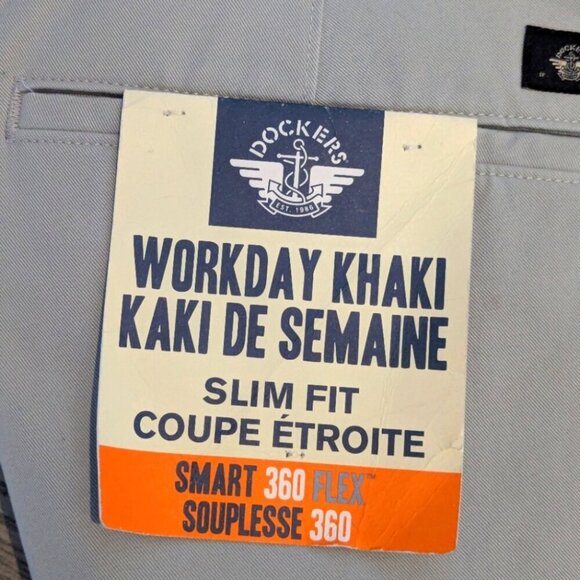 Women'Light Gray Workday Dockers Khaki Classic Slim Fit Pants 360 flex SZ 14 NWT - Picture 4 of 5